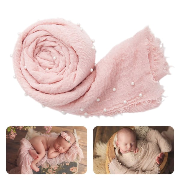 2kpl vastasyntyneiden valokuvausrekvisiitta Neulo käsintehty helmikoristeita kääritty peitto kapalo baby valokuvaus rekvisiitta Baby valokuvaus rekvisiitta