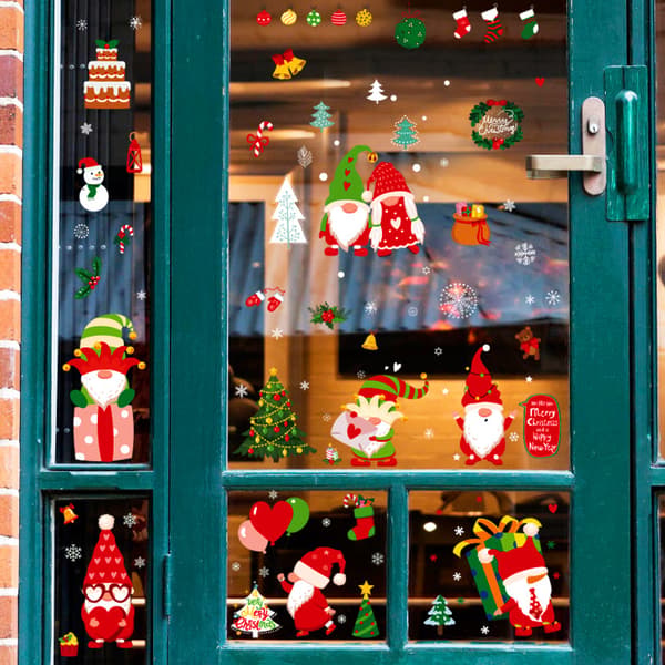 9 ark juletomte vindusdekaler julevindusdekaler C