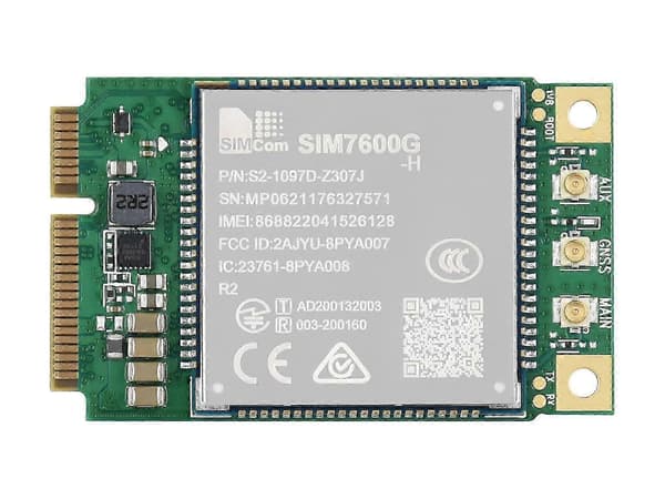 SIM7600G-H-PCIE 4G LTE CAT-4 modul med global dækning og GNSS-understøttelse