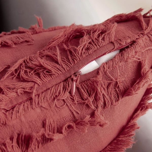 2 stycken dekorativa Boho kuddfodral i linne med randig jacquardmönster Kuddfodral för soffa vardagsrum sovrum röd