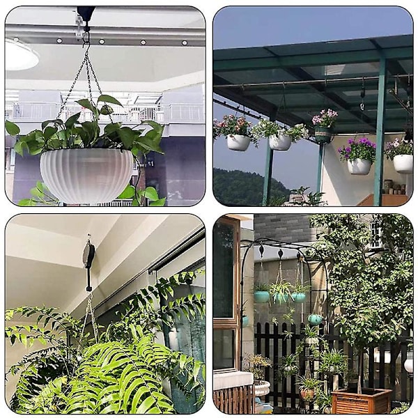 Hängande Korglyft, Infällbar Hängare Justerbar Tung Plantlyftkrok, Infällbar Plant Hängare För Hängande Planteringskorgar Blomkrukor (2st
