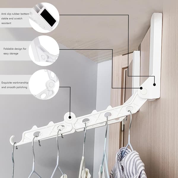 Travel Clothes Rack, Clothes Rack to Attach Behind a Door, Extendable Clothes Rack