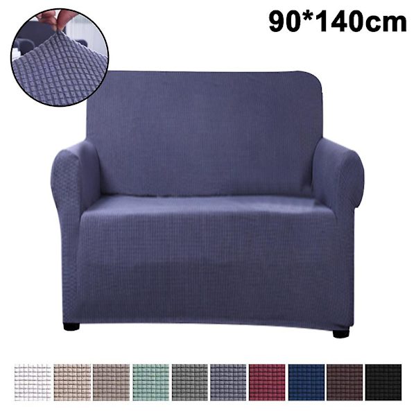 Stretch Soffaöverdrag Möbelskydd Settee Klädsel Mjuk Med Elastisk Bottencheckar Fleece Universal Enfärgad Soffaöverdrag Mörkgrå 90x140cm Dark gray 90x140cm