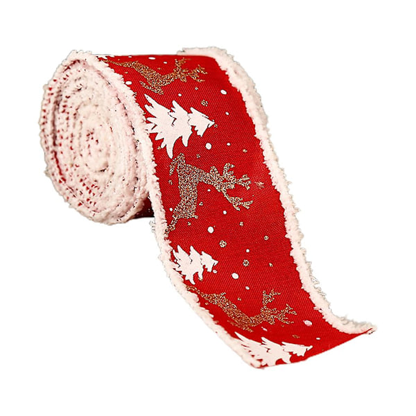 Juteband Dekoration Handgjord DIY Band Rulle Tyg Hantverk 65mm Bredd Röd