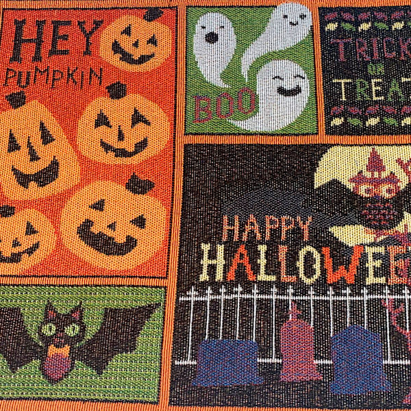Sæsonbestemt Efterårs Dugløber 71 Tommer Lang, 13 x 71 Tommer Glad Halloween Løbere Dekoration Rustik Halloween Dekorationer Borddække