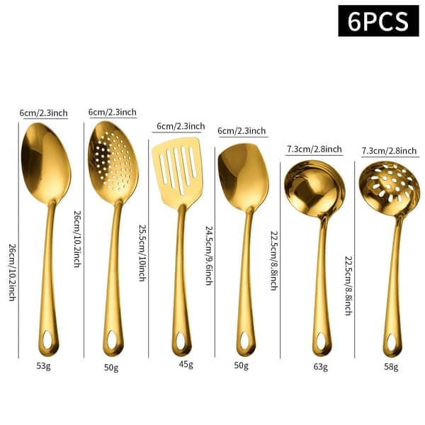 6-Piece Kitchen Utensil Set, Kitchen Tools - Stainless Steel, High Temperature Resistance