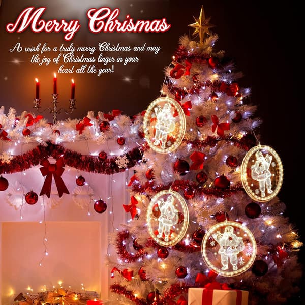 Christmas Tree Window Lights 3D Indoor Novelty Hanging Light Battery O