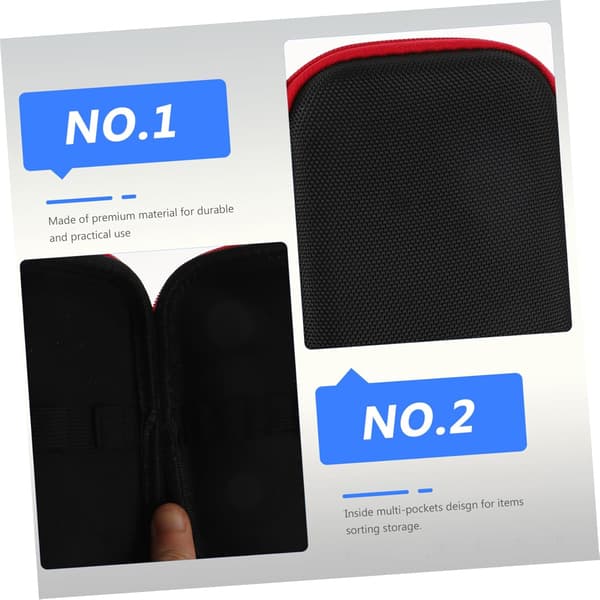 2 stk Nylon Hovedtelefonopbevaringsboks til Minikamera Harddisk Datakabel Sort Lynlåstaske