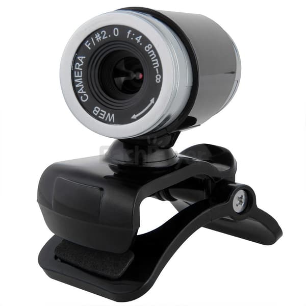 Black+Silver HD USB Clip-on Webcam 360 Degrees 12 Megapixel with M