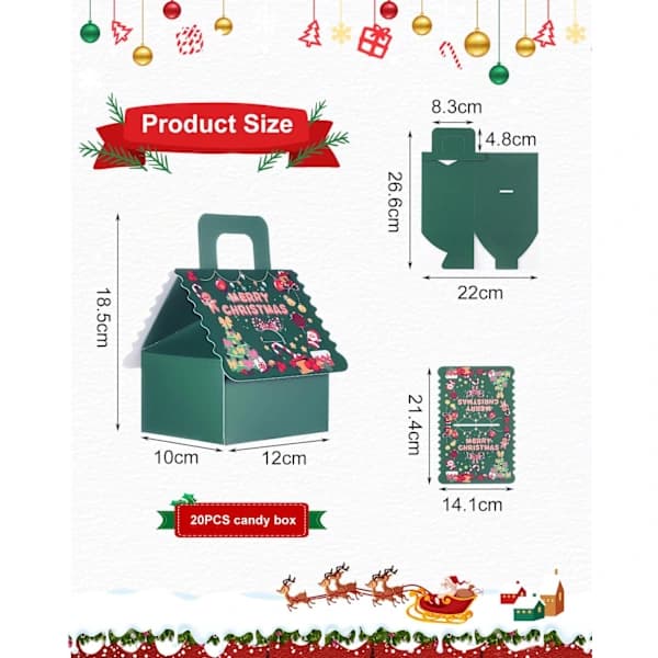 HA~20 st Christmas Gift Boxes, Christmas Eve Apple Boxes, Christmas Candy Boxes, New Festive Gift Packaging
