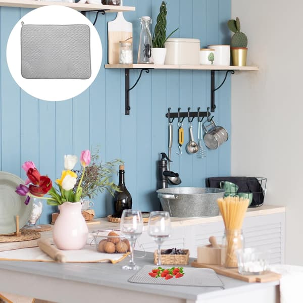Drying Pad Water Absorbent Microfiber Mat Non-Slip Heat Resistant Microfiber Kitchen Dish Mat