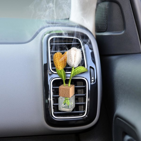 Bilvävd Aromaterapi Simulerad Bukett Atmosfäruttag Klämma, Mini Vävda Tulpaner, Solros, An