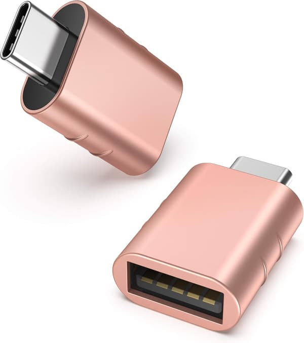Ruusukultainen USB C - USB-sovitin 2 kpl USB C uros - USB3 naaras,