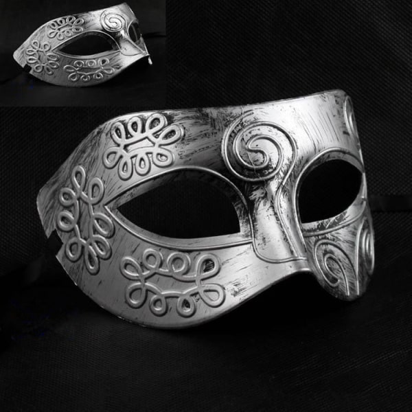 5 venetianske Mardi Gras-masker til kostume eller fest. Sølv