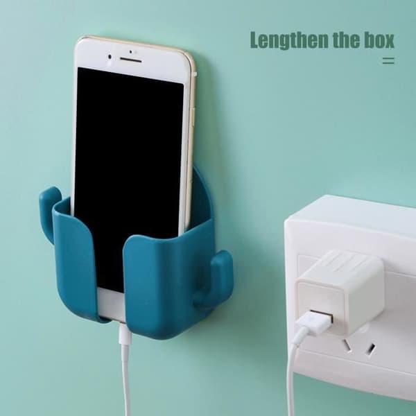 FÖRVARINGSBOX - FÖRVARINGSBRICKA 1 Set Plug Organizer Väggmonterad Stansfri ABS Universal stil-Mörkgrön5