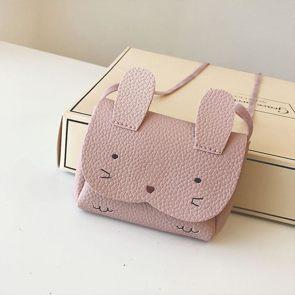 Pu Læder Crossbody Tasker Til Børn Kanin Messenger Bag Mini Skuldertaske Pink