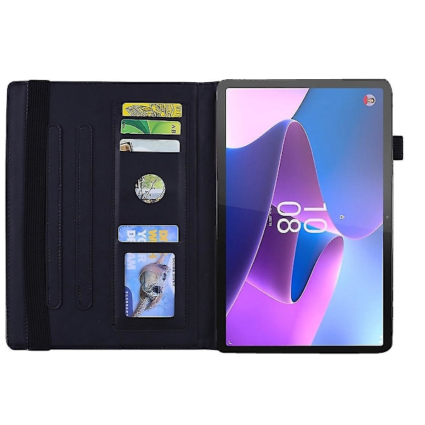 Præget læderetui til Lenovo Tab P12 12.7 Black