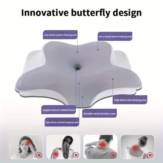 Orthopedic Memory Foam Pillow Butterfly Sleeping Neck Support Cervical Slow Recovery [Ho]