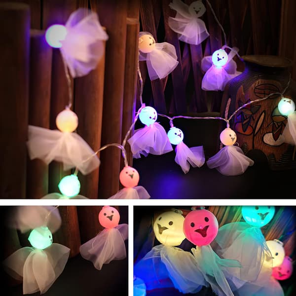 1 pc Colorful Halloween String Lights, Halloween Ghost Lamp, Indoor