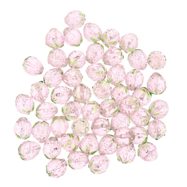 50 st Jordgubbspärlor Härlig fruktmellanlägg Lösa pärlor för smyckestillverkningRosa1.2X1.5CM Pink 1.2X1.5CM
