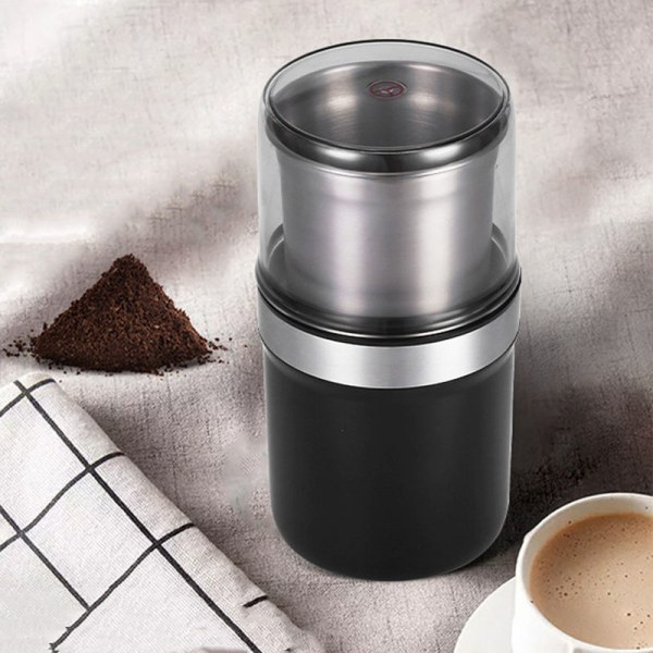 Kaffekvarn elektrisk, kaffekvarn, elektrisk kryddkvarn, löstagbar kopp, Blad och kopp gjord av stianlee-stål,