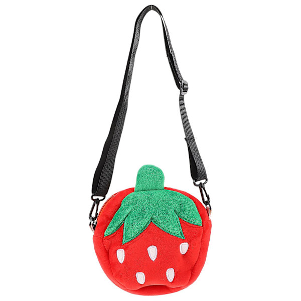 Rød Skuldertaske Jordbær Håndtaske Jordbær Crossbody Taske Nøglepung Plys Enkelt Skuldertaske Rød 24X22X5CM