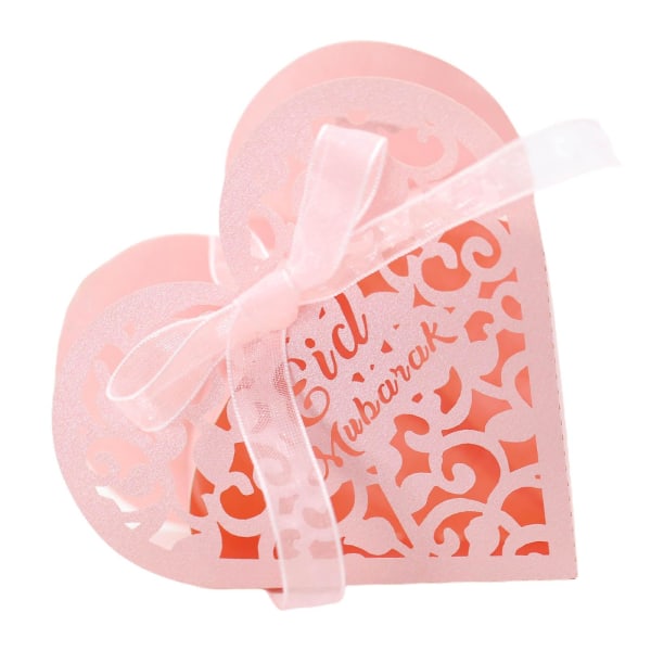 Pink50pcs Gift Candy Box Decoration Hollow Heart Chocolate Chip Cookie BoxPink