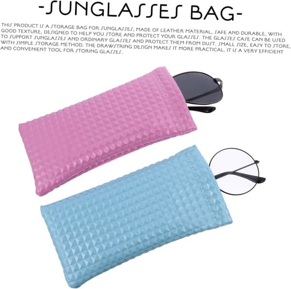 4pcs Sunglasses Case Glasses Pouch Drawstring Water-Resistant and Stylish Random Color