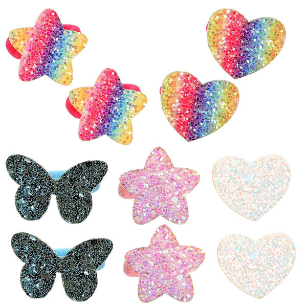 5 Par Glitter Hårstrikk Jenter Hårstrikk Elastisk Hestehaleholder Glitter Hårstrikk For Barn 3.5x3