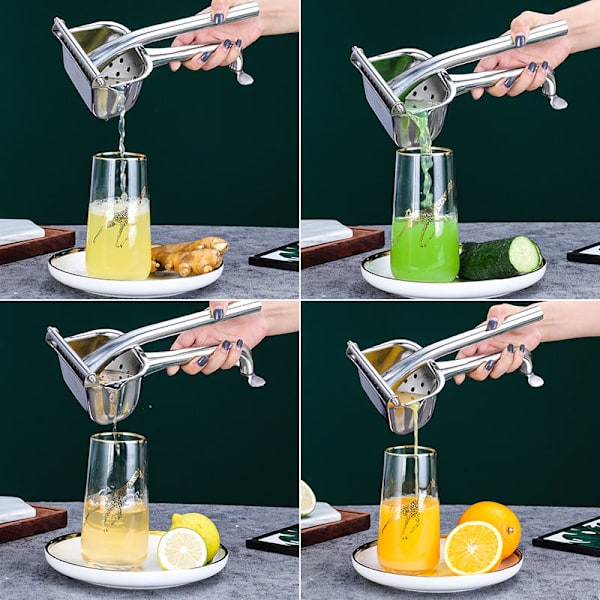 Ægte Rustfrit Stål Citronpress Citrus Juicer Håndpres Heavy Duty Manuel Pres Saft Ekstraktor Maker Orange Lime