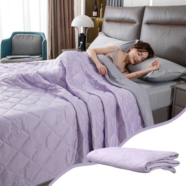 Solidfarget Trykk Kjølig Følelse Air Conditionering Dyne Violet 200x230cm