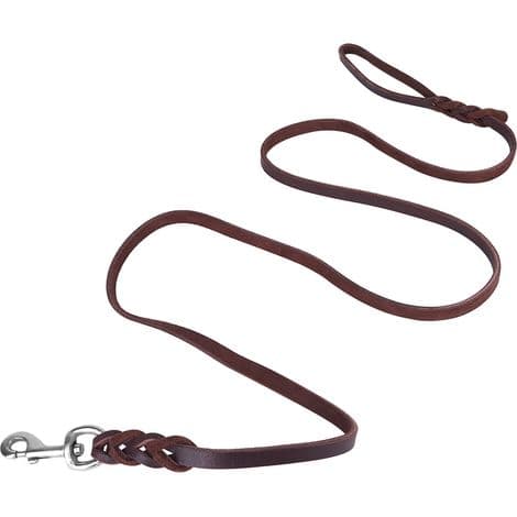 Genuine Leather Dog Leash - Secure for Walking, Running, and Training (2.1m)