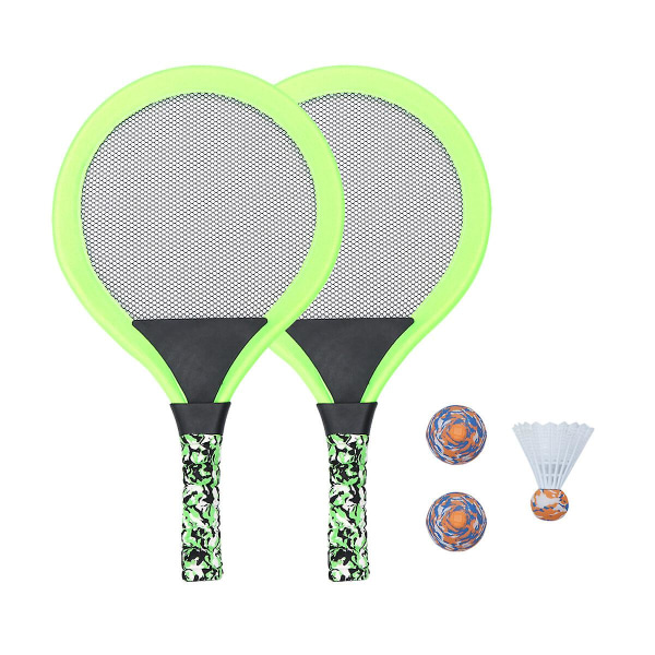 1 set barn tennisracket strandracket set med bollar inomhus och utomhus Sportleksaker för barn Green 50X28.5 cm