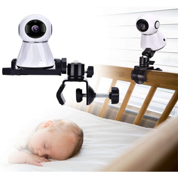 Baby kameran näytön kiinnike, 360 astetta kääntyvä, säädettävä pidike Joustava kamerateline sänkyyn lastenhuoneeseen