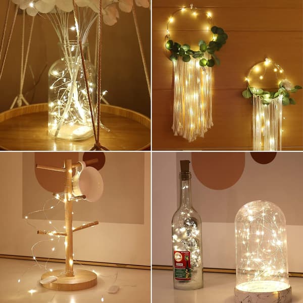 12 Pack LED String Lights, 2.1m 20 LEDs Warm White Battery Operated Fairy Lights, Waterproof Mini LED String Lights