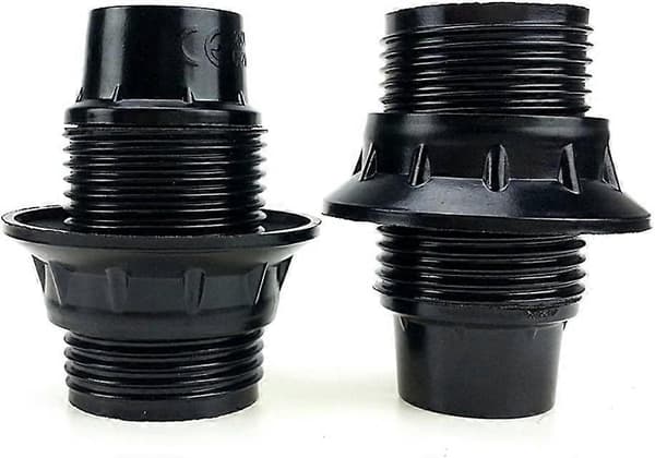 Sort E14 Skrue, 4 stk E14 Fatning, E14 Fatning Pære, Solid Pærefatning, Sort Adapter Fatning