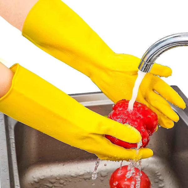 2 Par Hushålls Handskar Gummi Diskmaskinshandskar Extra Tjocklek