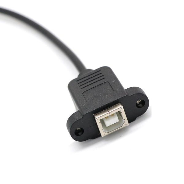 Paneliin asennettava kaapeli + ruuvi Mini USB 5-napainen uros USB 2.0 B -liitäntään naaras Musta