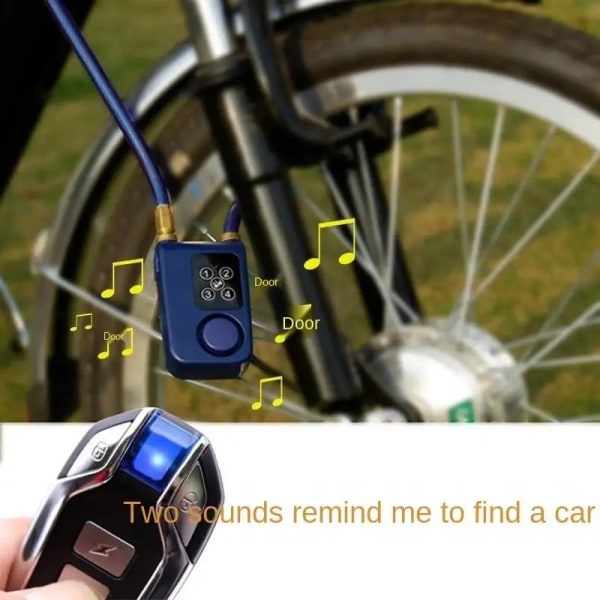 Smart sykkellås/sykkellås Bluetooth APP-kontrollert,sykkelalarmlås 110db,langflettet stålmotorsykkellås Anti-tyveri,sprutsikker sykkelalarmlås