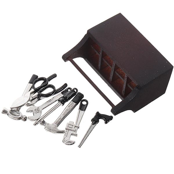 1 Set Dockhus Miniverktyg Simulerade Verktygsleksaker Barn Tiny House Miniatyrverktygslåda (1:12)Svart4.5X4X2 Black 4.5X4X2.5CM