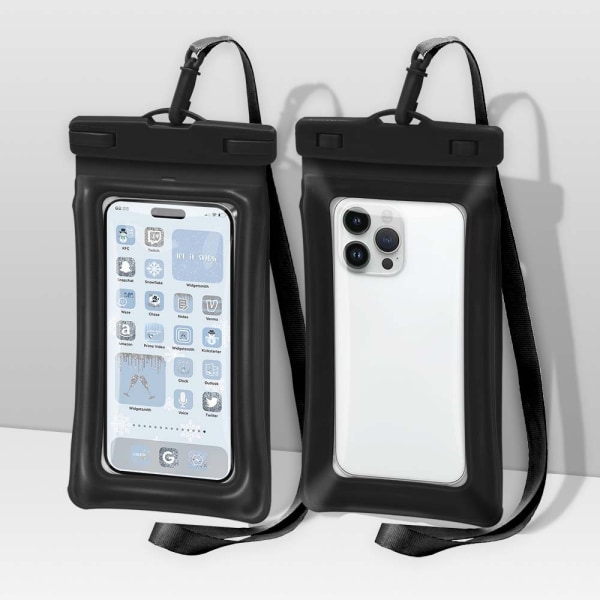 Flydende vandtæt telefontaske, Premium vandtæt telefontaskeholder med justerbar snor til svømning, sejlsport, fiskeri