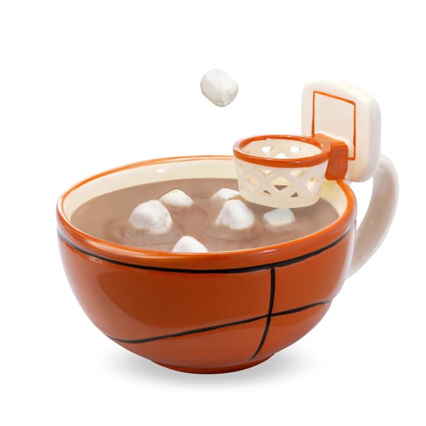 Ceramic mug with basket for breakfast coffee, milk, creative mug