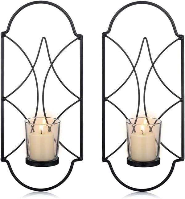 2 Ljusstakar Tealight Ljusstake Väggmonterad Metall Ljus
