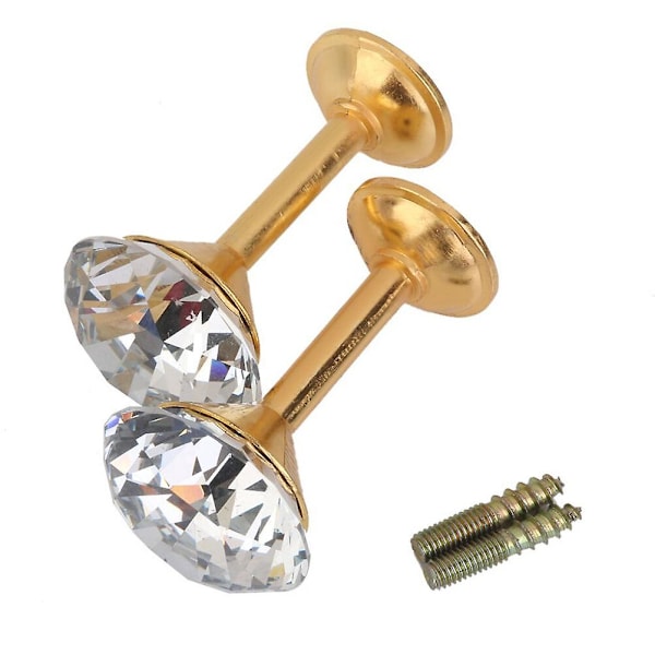 2 stk. Krystal Gardin Diamant Gardin Tiebacks Dør Kvast Krog Draperi Tieback Gardin Tiebacks Gylden