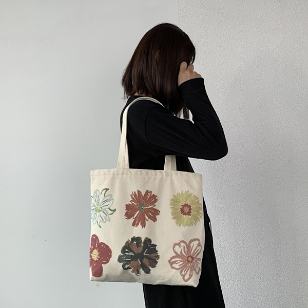 2 stk. Canvas Tote Bag til Kvinder Skuldertaske med lynlås Arbejde Strand Rejse og Indkøbspose
