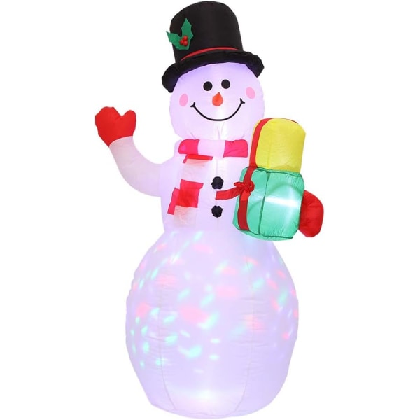 Oppblåsbart nissenattlys, oppblåsbart snømann julepyntlys, julefestdekorasjoner