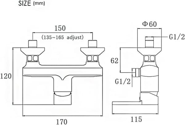 Black Mixer for Shower with Single Lever, Wall-Mounted Shower Mixer, 1/2 \" Flexible Threaded Connection