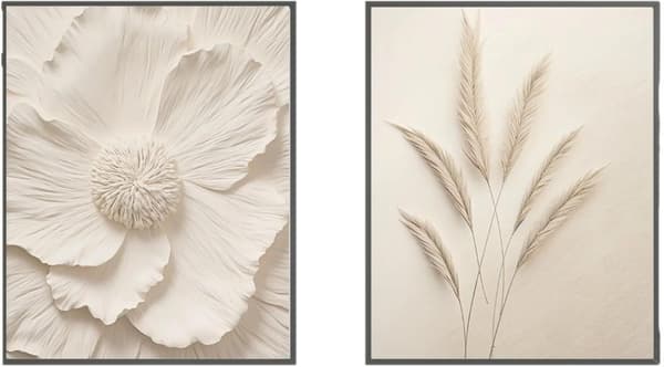 Set med 3 affischer - Beige - Modern och stilren dekoration - Canvas - För vardagsrum, sovrum - Utan ram - 21 x 30 cm