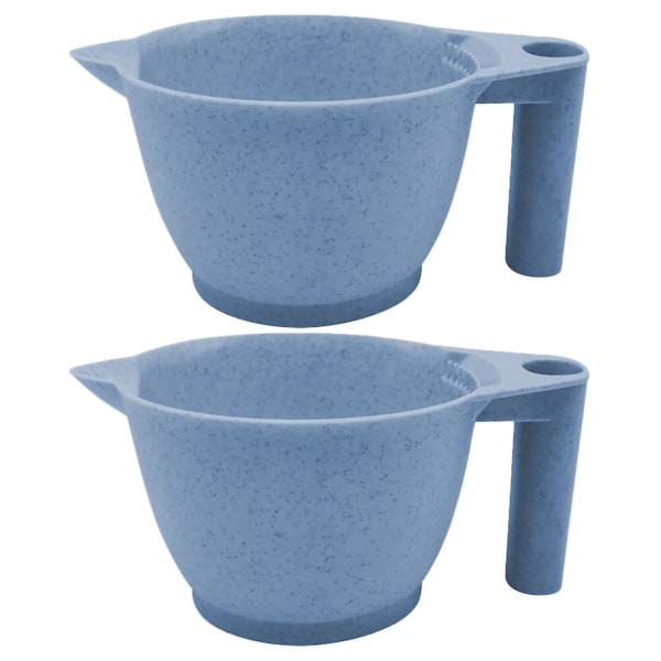 2 st Hårfärgningsblandningskoppar Bärbar Färgkopp Färgblandningskoppar För Frisörsalong Blå 17x9cm Blue 17x9cm