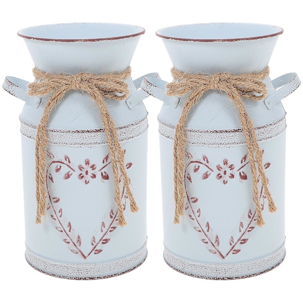 2 st Växtkruka Hjärtmönster Växtställ Elegant Blomkruka Järnvas Heminredning Silver 19,5X9,5cm Silver 19.5X9.5cm